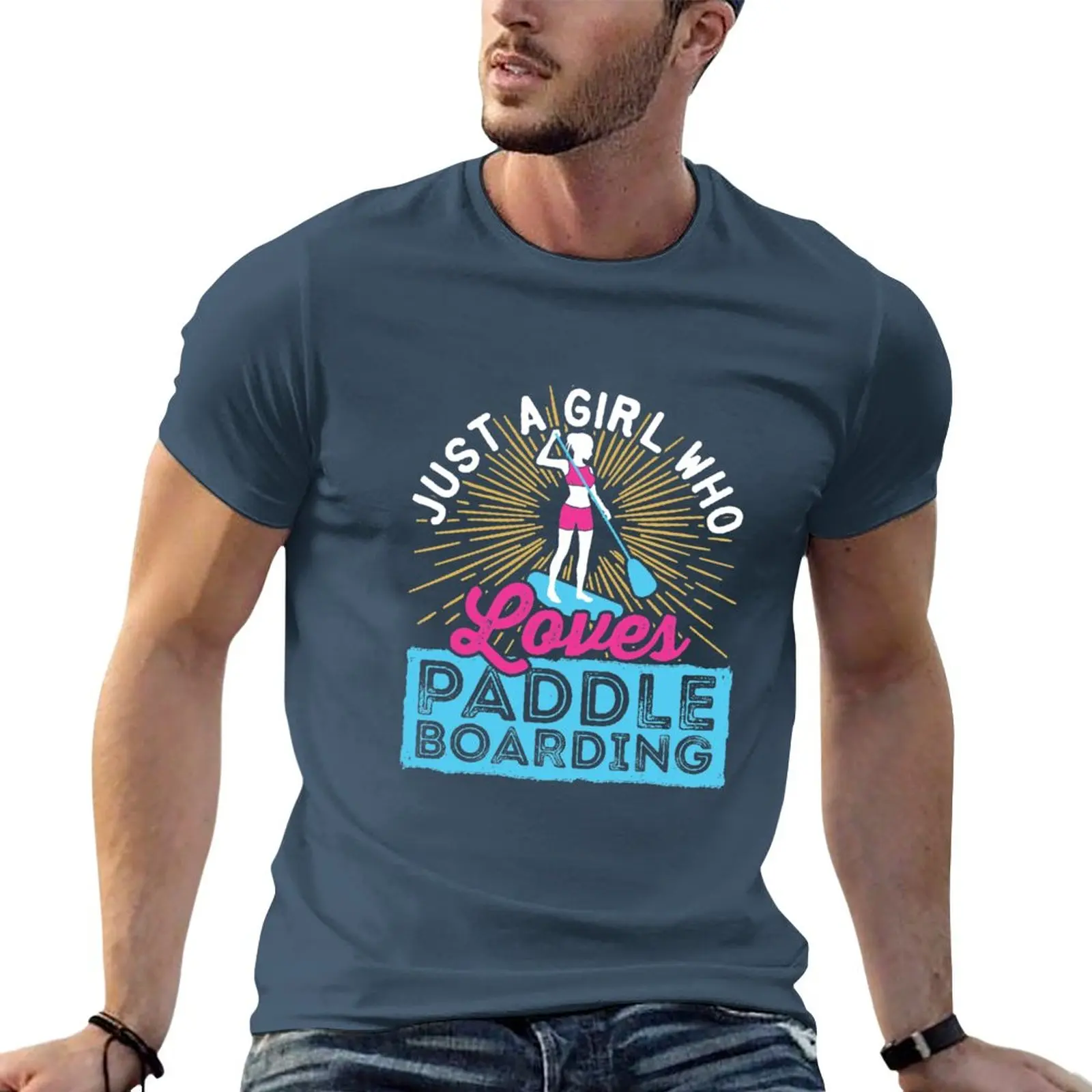 Just a Girl Who Loves Paddle Boarding T-Shirt tees summer tops t shirts for men graphic