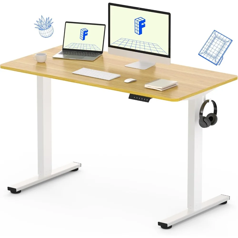 

Standing Desk 48 x 24Inches Height Adjustable Whole-Piece Desktop Electric Stand up Desk(White Frame + 48 in Maple Desktop)