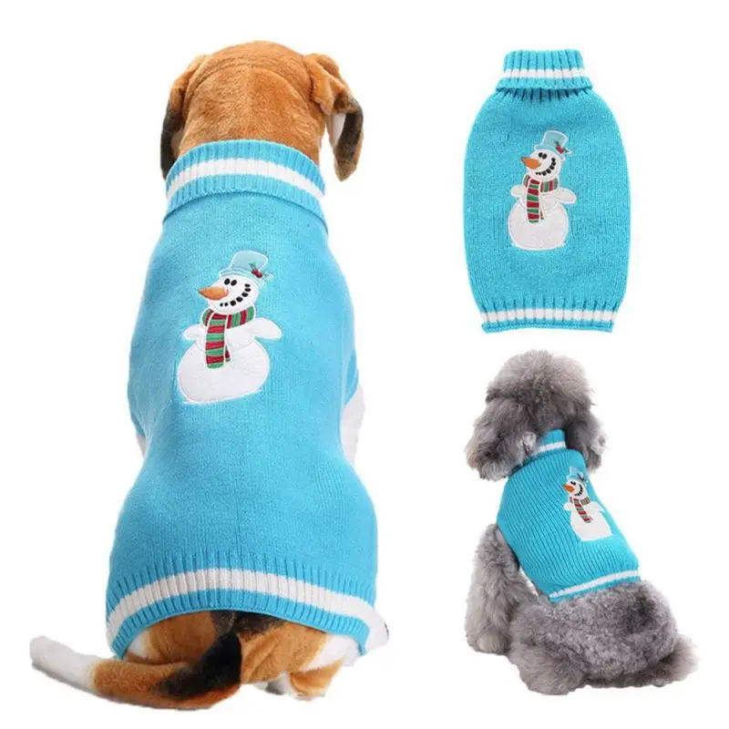 Warm Pet Sweater for Small Medium Dogs Winter Dog Sweater Christmas Pet Clothing Knitted Costume Coat Cartoon Striped Clothes