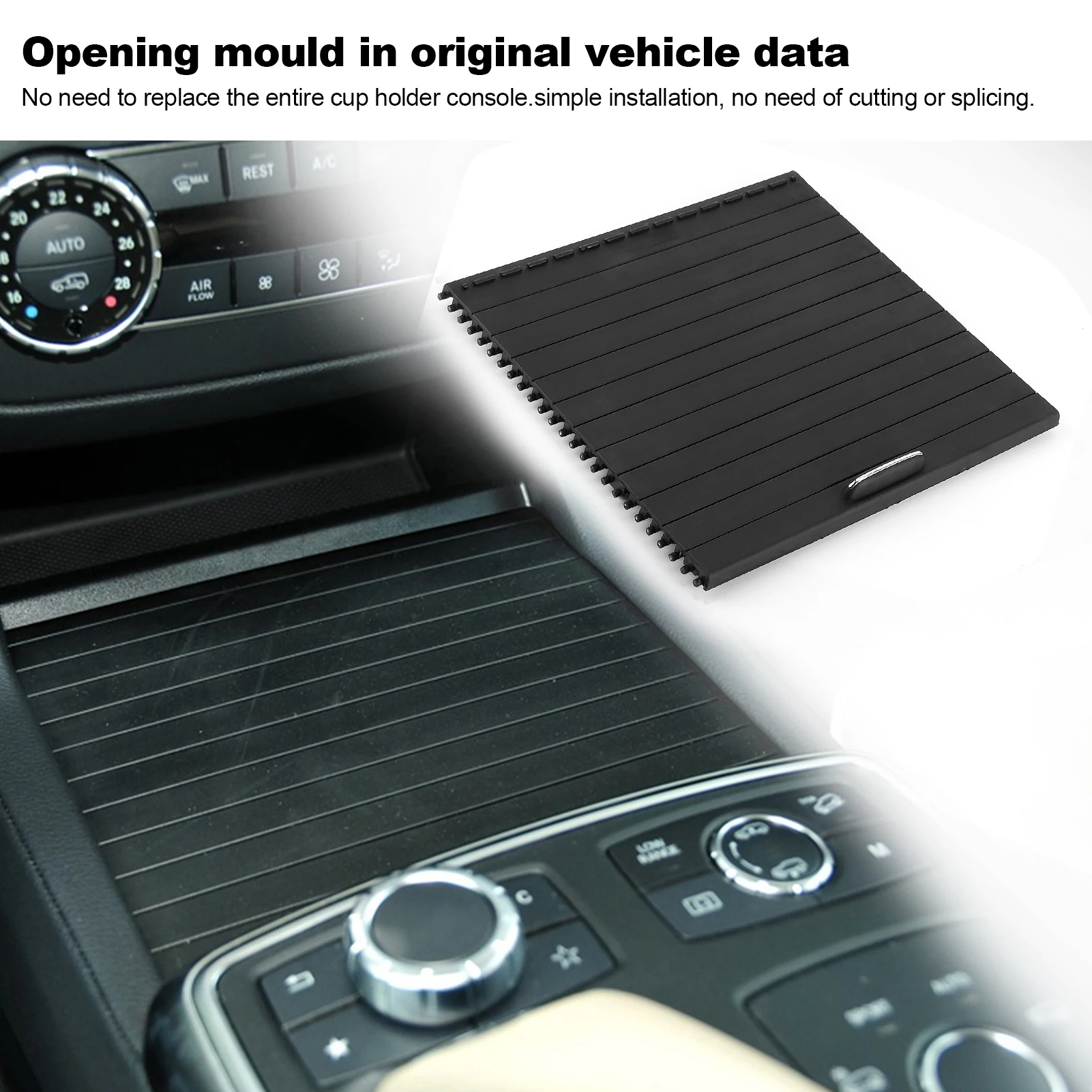 

Черная крышка рулонной шторы центральной консоли 1666805802, подходит для Mercedes Benz ML GL GLS GLE W166 1666805802, занавеска-держатель для чашки с водой