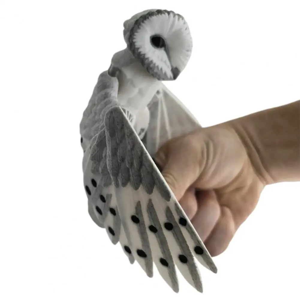Estatuilla de granero con adorno de búho articulado, escritorio impreso en 3d con alas flexibles, alivia el estrés para pájaros