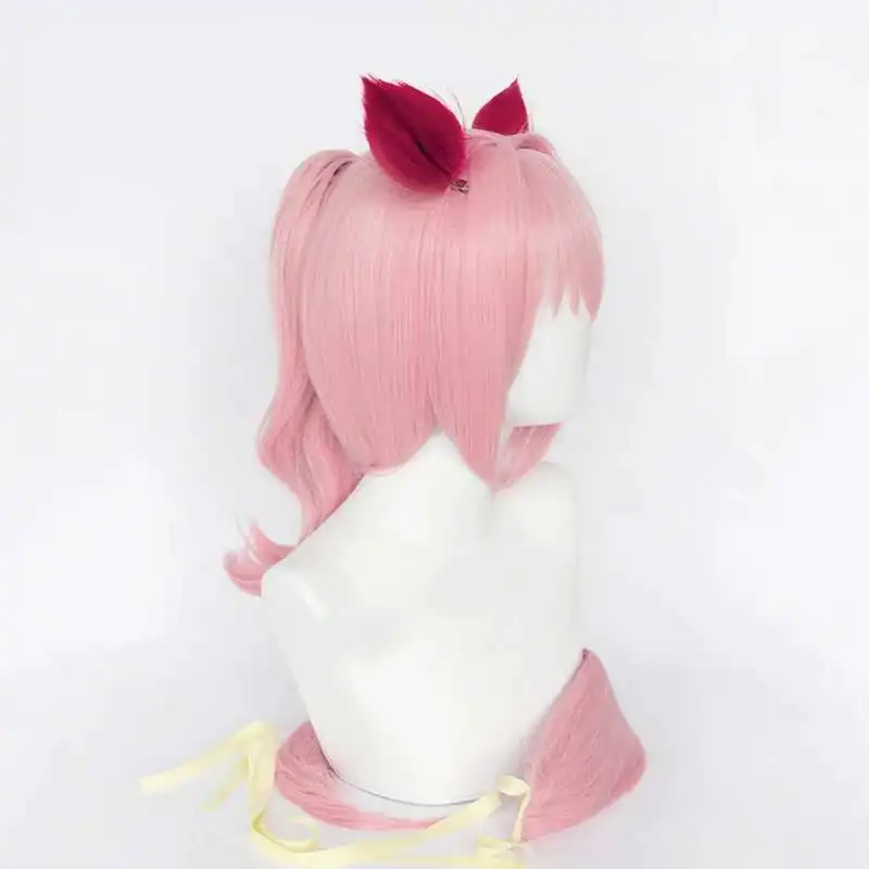 Uma Musume Haru Urara peluca de Cosplay Uma Musume Pretty Derby peluca de cola de caballo rosa pelo sintético resistente al calor fiesta de Halloween