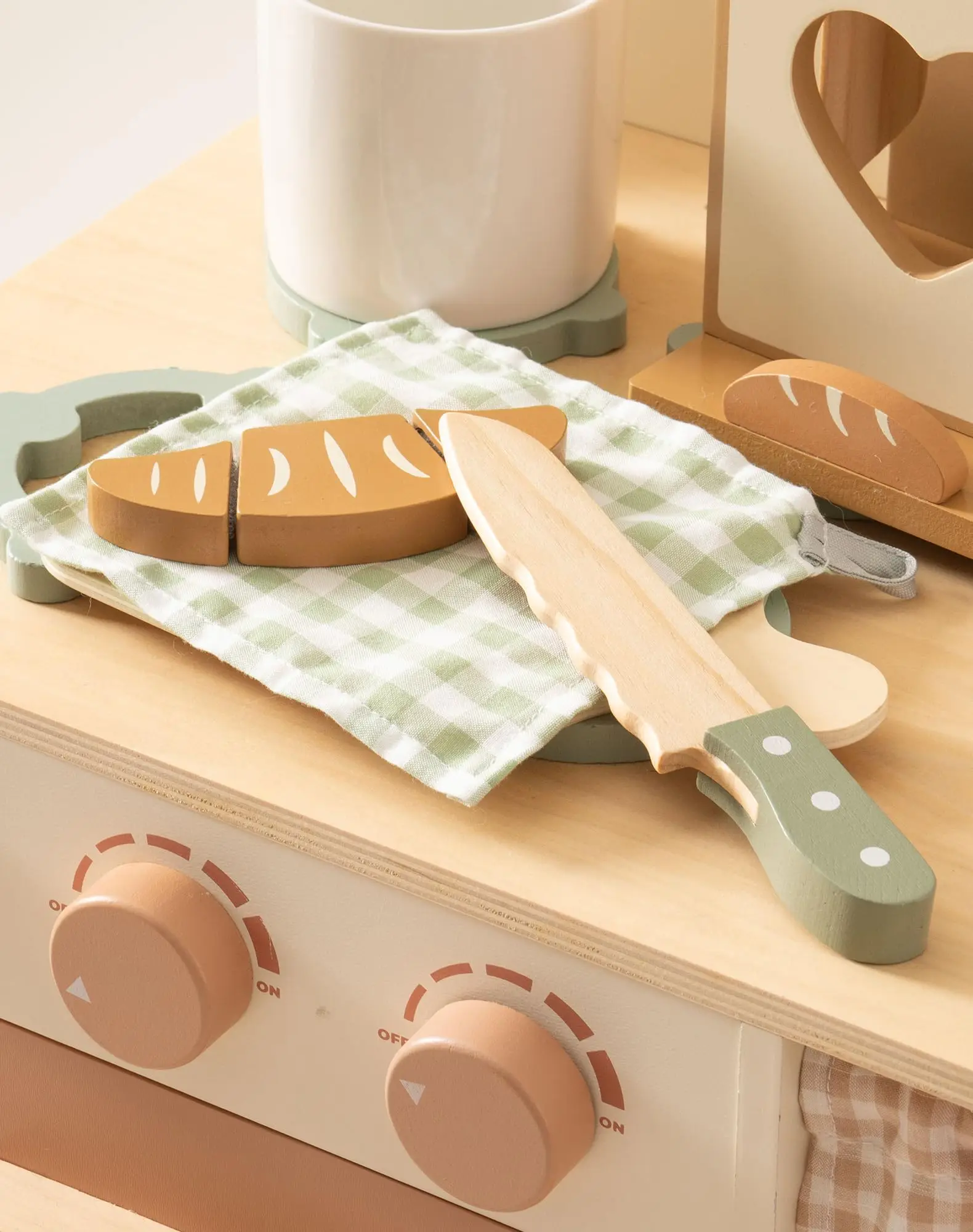 ROBUD เล่นชุดมีดทําครัวไม้ Playset Montessori แรงบันดาลใจ Pretend KITCHEN ของเล่นบทบาทเล่นของขวัญสําหรับชายและหญิง