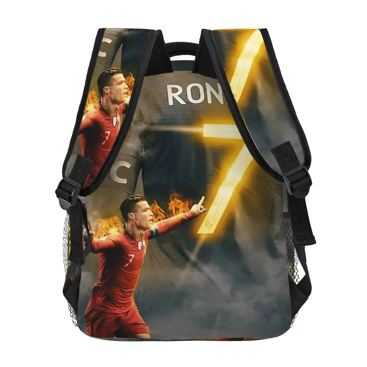 Art CR7 Wallpaper Backpacks Boys Girls Bookbag Students School Bags Cartoon Travel Rucksack Shoulder Bag Large Capacity