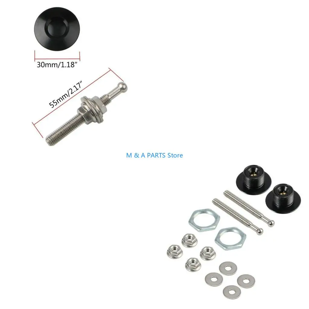 

U1JF Aluminum Vehicle Hood-Pins License Plate Lock-Clip Push Button Bonnet-Quick Release Lock for Latch Bumper-Diameter Unive