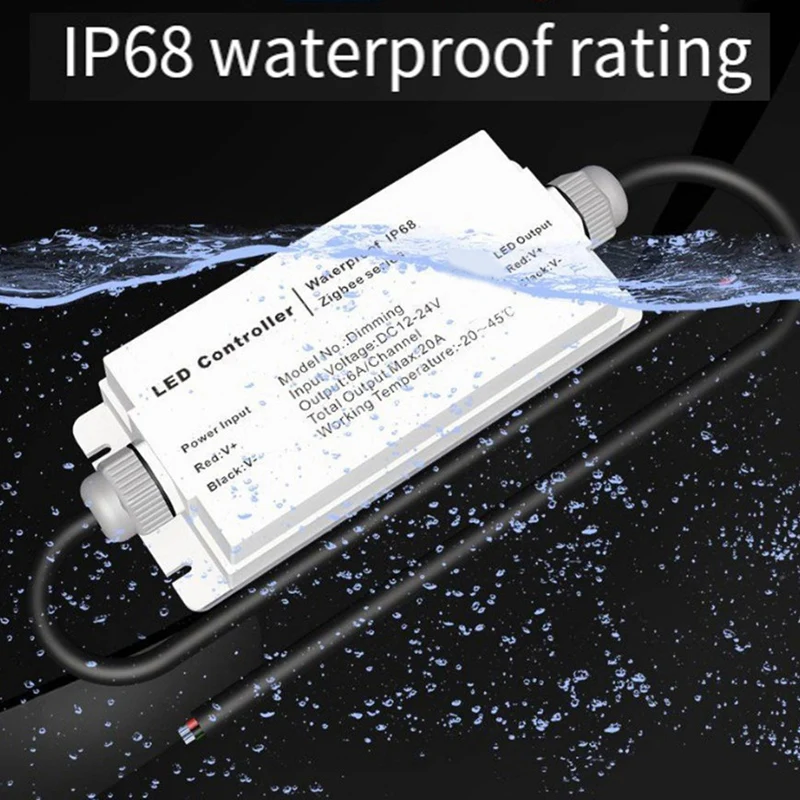 Tuya Zigbee DC12V 24V LED Strip Waterproof Controller IP68 Rain-Proof ZIGBEE Tuya Voice Remote Control CCT