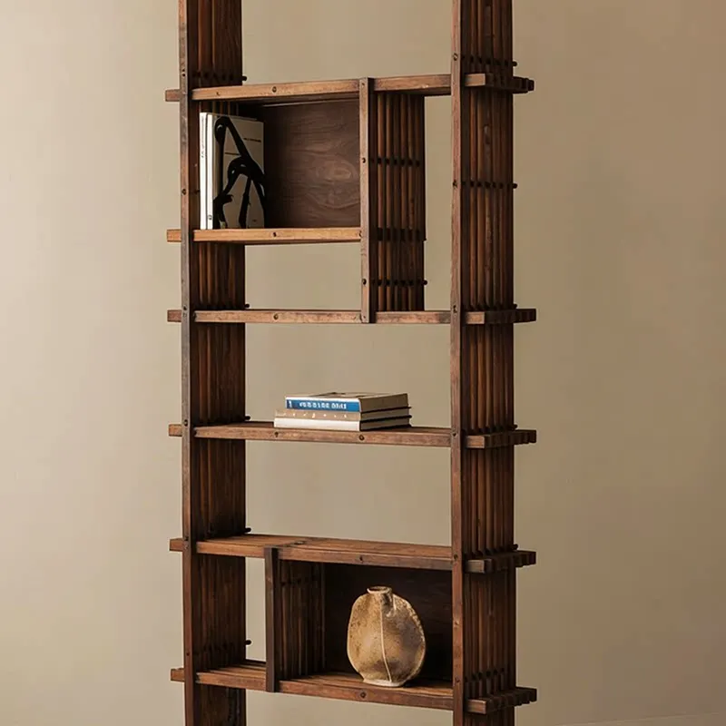 New Chinese North American Black Walnut Solid Wood Bogu Frame Tenon and Mortise Structure Study Shelf Multi-layer Storage Rack