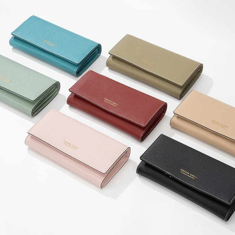 Western RFID Blocking Cross Pattern PU Leather Long Women Wallet Large Capacity Hasp Coin Purse for Ladies