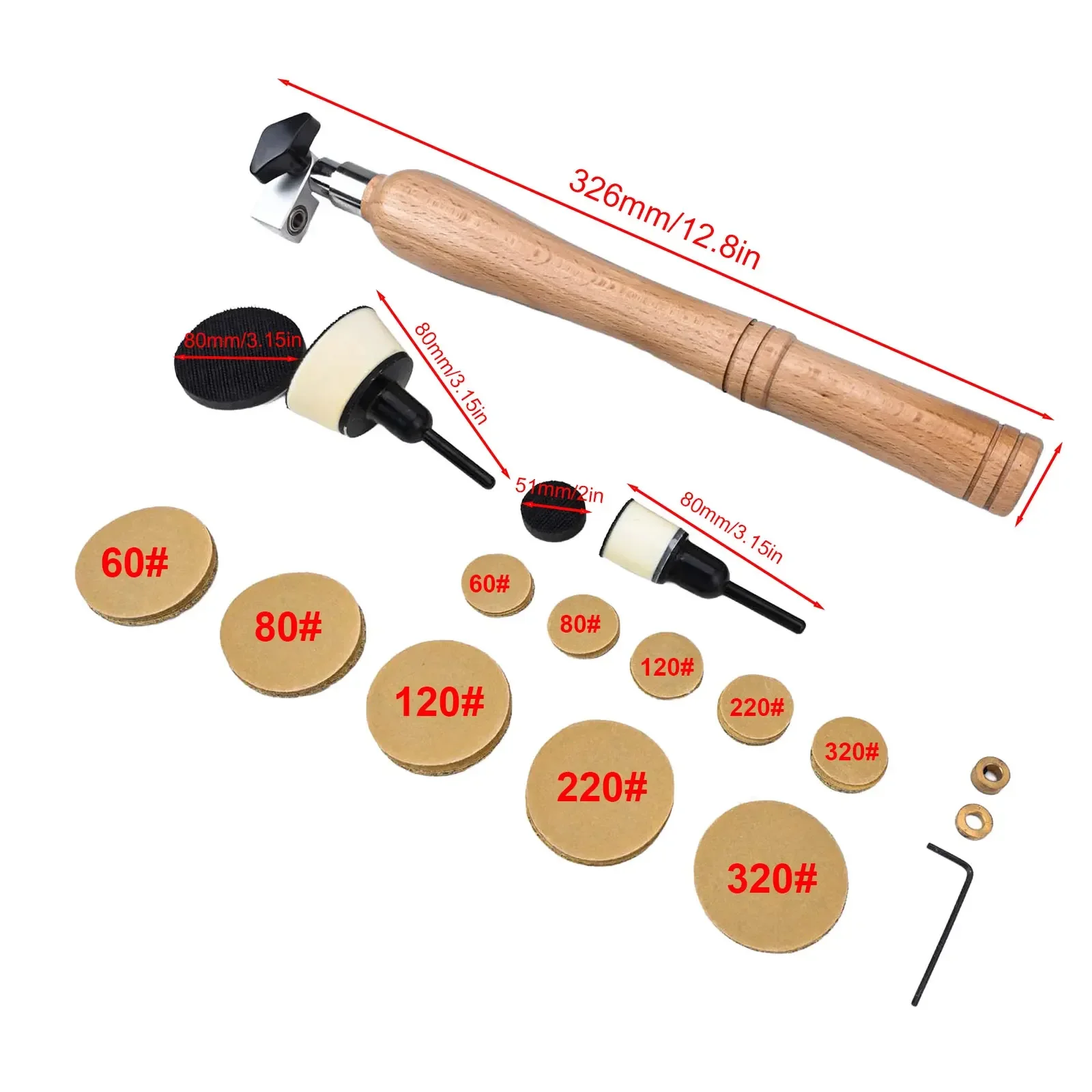 bowl-sander-tool-complete-set-55pcs-featuring-backing-plates-and-assorted-grits-of-sandpaper-discs-for-effective-curve-sanding