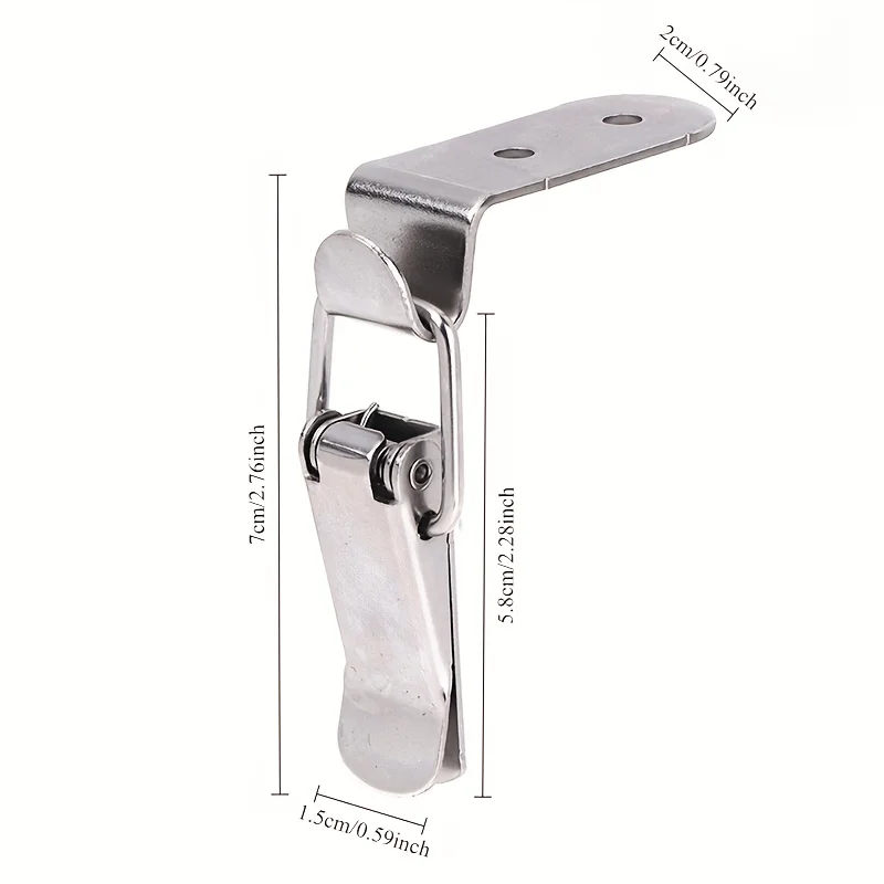 2 Sets 90° Spring-Loaded Toggle Latches, Duckbill Hook Latches for Boxes, Chests & Trunks