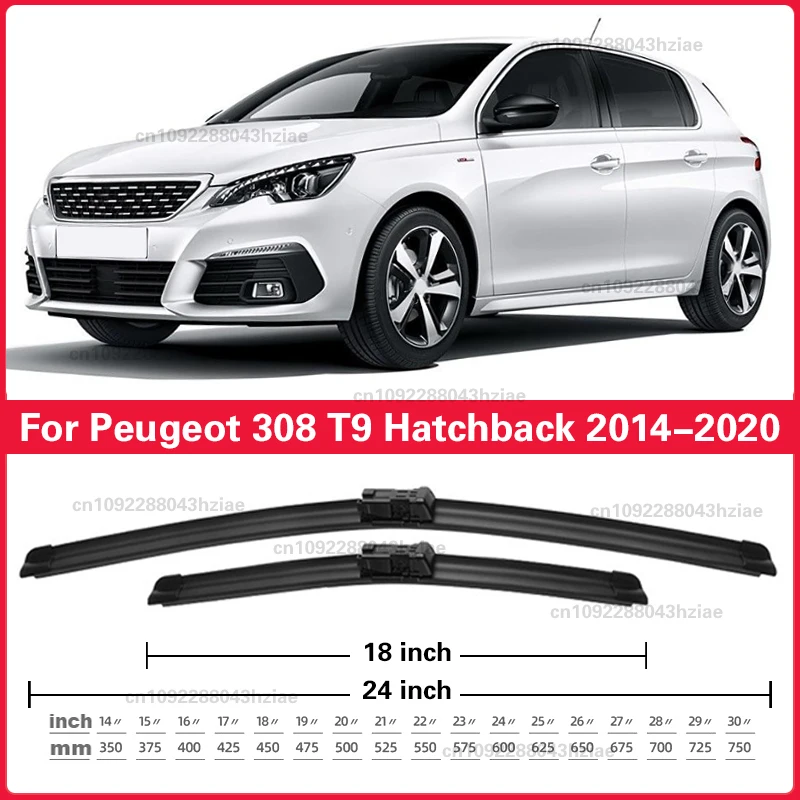 2 Stücke Windschutzscheibe Scheibenwischerblätter Für Peugeot 308 T9 Fließheck Frontscheibe 2014 2015 2016 2017 2018 2019 2020 24 "+ 18"