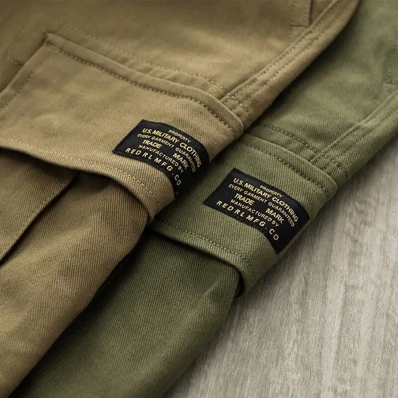 

American Vintage Waed Casual Pants Men's Loose Straight Leg Wear Resistant Dirt Easy Workwear Trousers Youth Active Sle