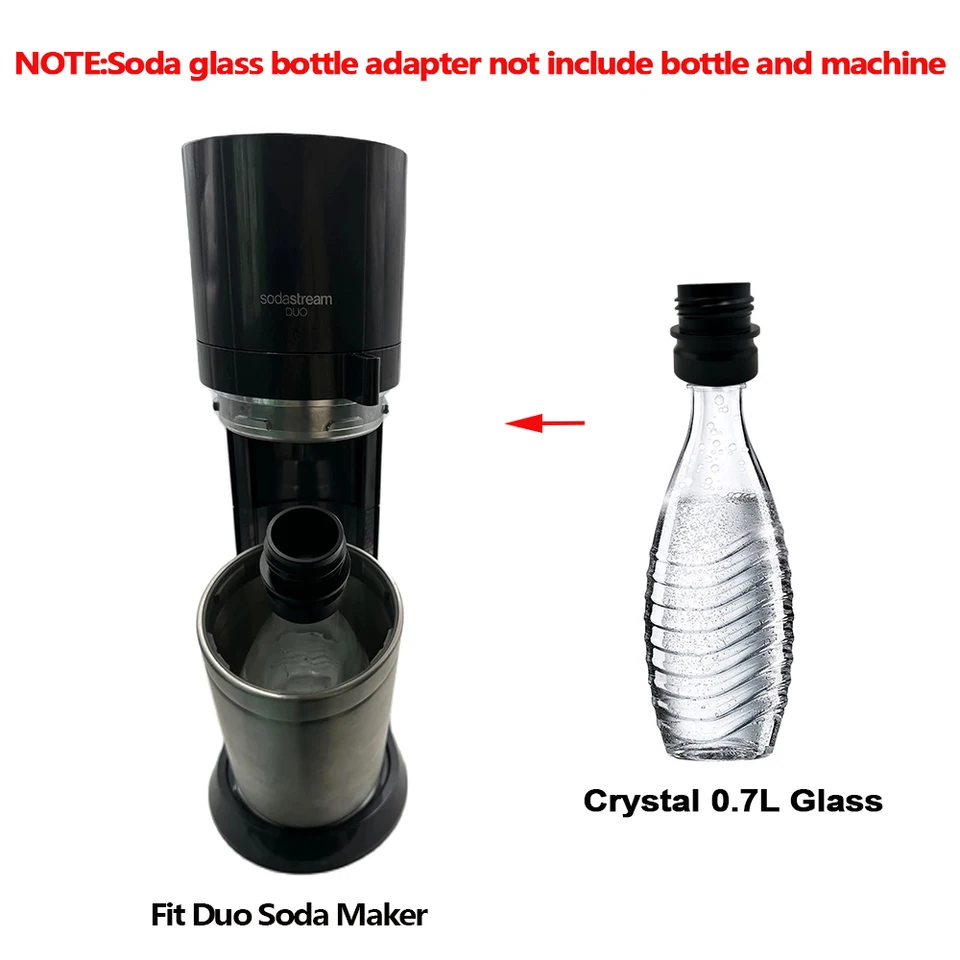 Adapter für Kristall 0,7 l Glasflasche, schwarz/weiß