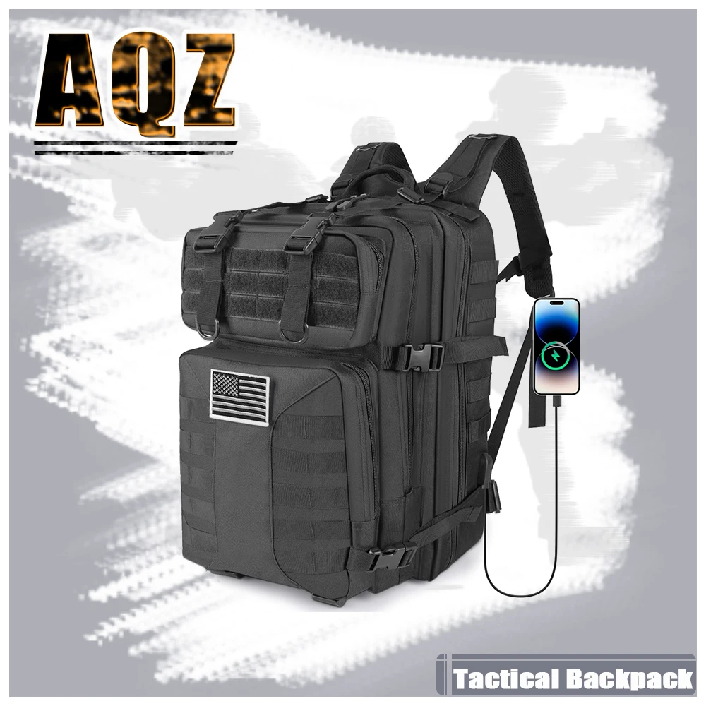 Tactical Backpack for Men - 45L Large Assault Tactical Backpacks Molle - Waterproof  for Camping/Traveling/Gym/Fishing