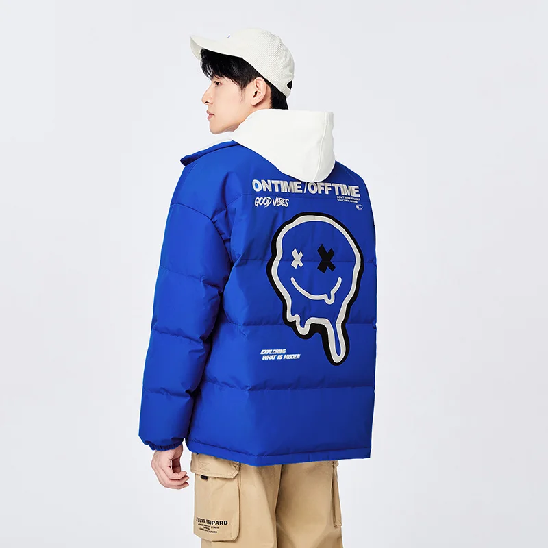 Semir Down Jacket Men 2022 Winter New Oversize Funny Fun Printing Warm Bread Clothing Couples Clothes