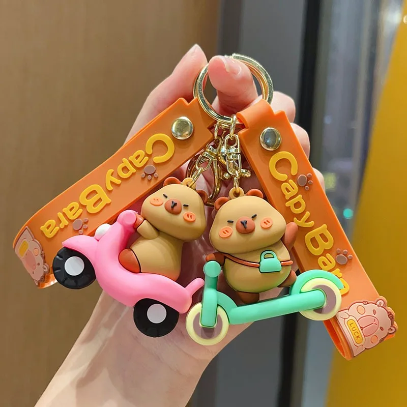 Cartoon Capybara Portachiavi Ciondolo Creativo Carino Bambola Epossidica Coppia Portachiavi Auto Ciondolo Studente Zaino Ciondolo Piccolo Regalo