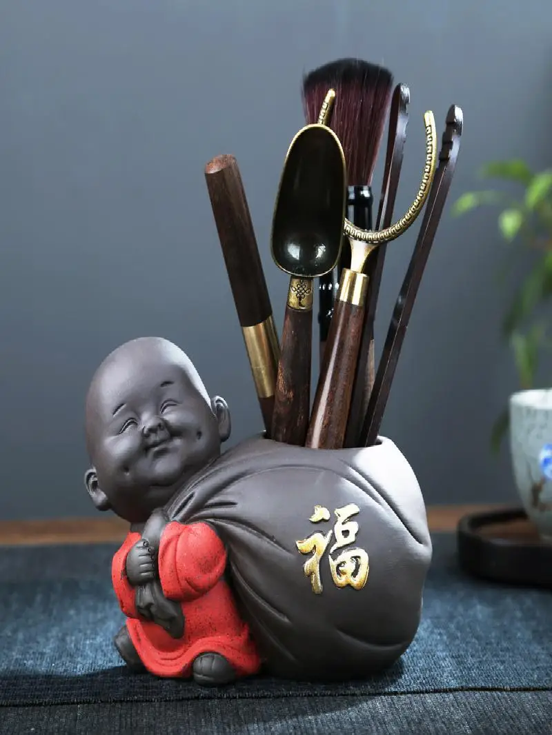 

Chinese Style Tea Ceremony Six Gentlemen Complete Tea Set including Tea Knife Tea Clip Tea Brush Spoon Drinking Tea Accessories