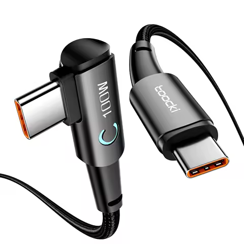 Toocki 100W USB C To USB C Cable 90 Degree For iPad MacBook Pro Xiaomi Samsung Huawei Fast Charging Type C Date Cord