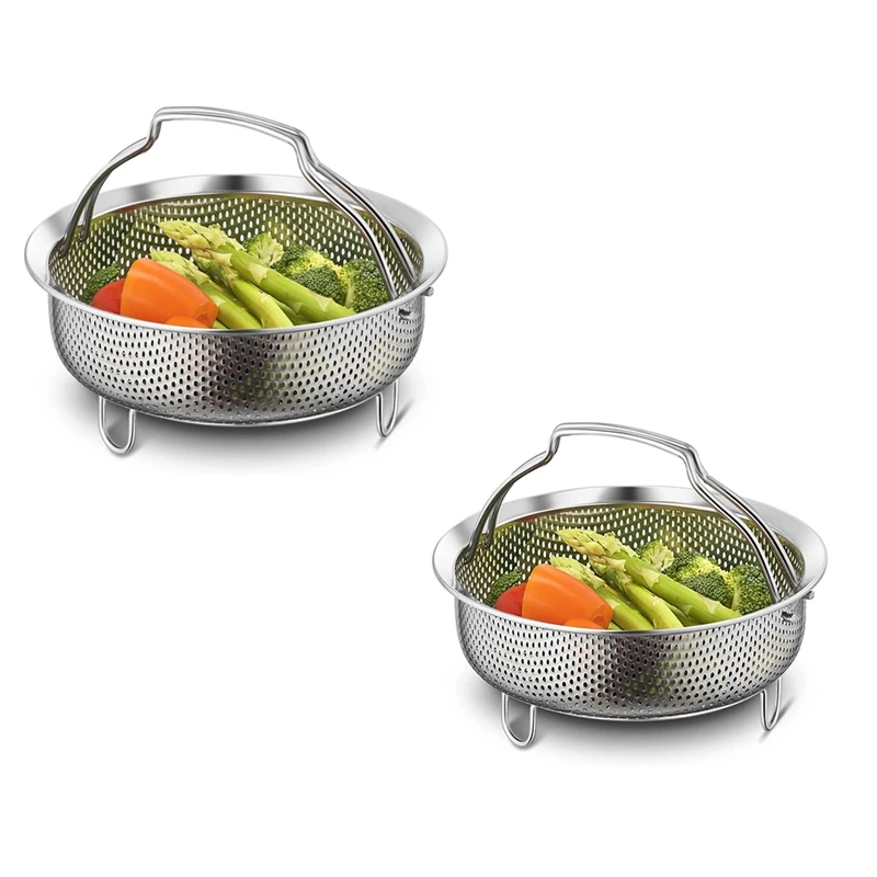 ABKJ-On-The-Go Instant Steamer Basket With Handles, Perforated Strainer Colander Drying Basket For Fruits & Vegetables