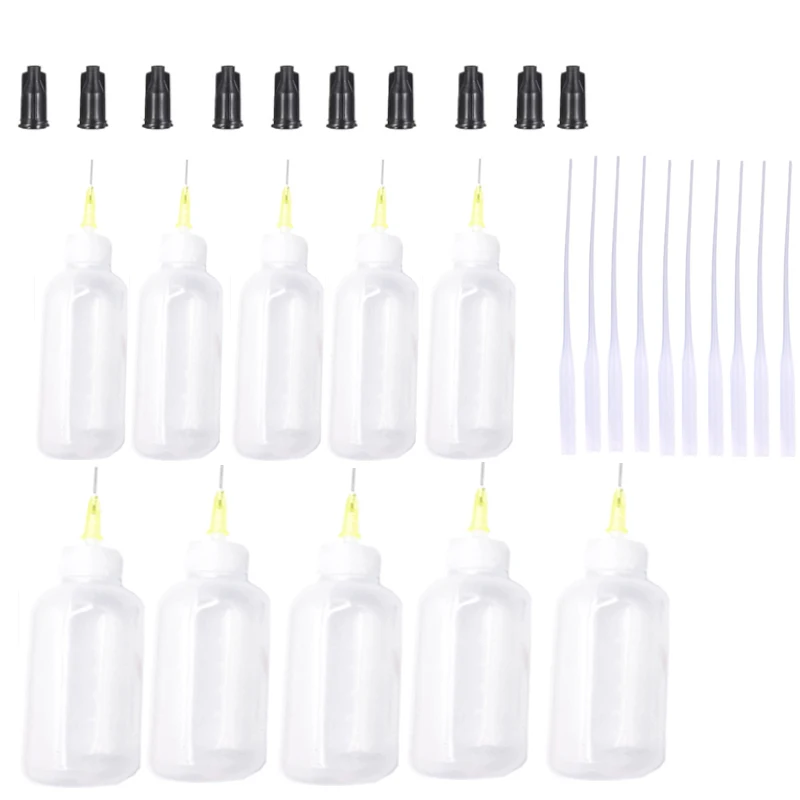 Plastic Needle Dispenser Bottles, 30ml & 50ml