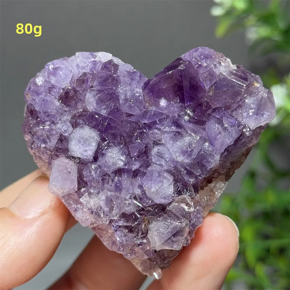 Natural Amethyst Crystal Cluster Heart-Shaped Mineral Quartz Spiritual Healing Meditation Energy Home Lucky Decoration  Gift