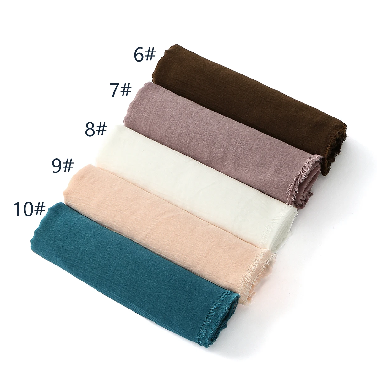 Musulman coton rayonne Hijab couleur unie plaine écharpe femmes doux coton Viscose mince Voile châle enlever bord foulard Turban