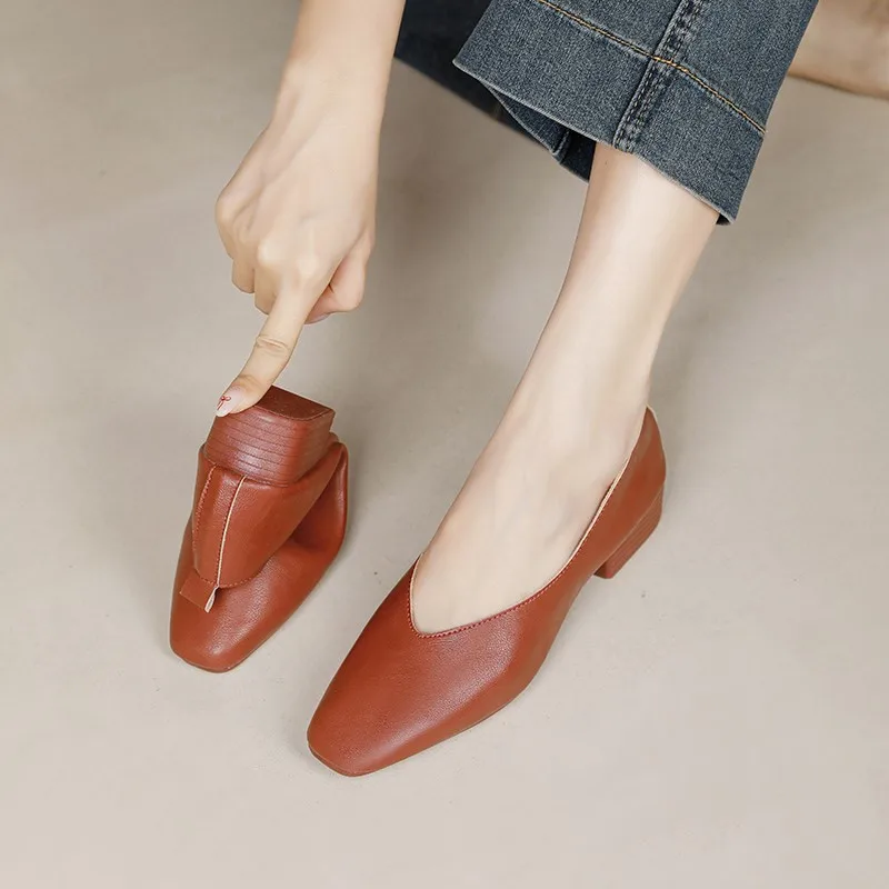 

AIYUQI 2026 New Women's Loafers Soft and Comfortable Flat Women Shoes Plus Size Low-Cut Spring and Autumn Work Shoes female