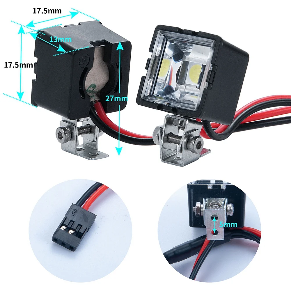 ABXY RC Car LED Lights Headlights Spotlight for 1/10 RC Crawler TRX4 TRX6 SCX10 90046 Wraith RR10 MST ,B