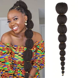 Kinky Afro Puff Ponytail Extension for Black Women 18/24 Inch Long Lantern Bubble Drawstring False Pigtail Synthetic Hair Piece