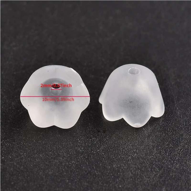50/100/200 Stück transparente Acrylperlen Tulpe Blume Maiglöckchen für Schmuckherstellung DIY Armband Halskette Bastelmaterial