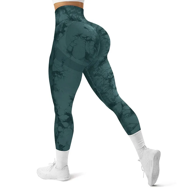 

Waist Legging Workout Scrunch Butt Lifting Sports Gym Tights Tie Dye Sports Leggings Seamless Fitness Yoga Pants Women High