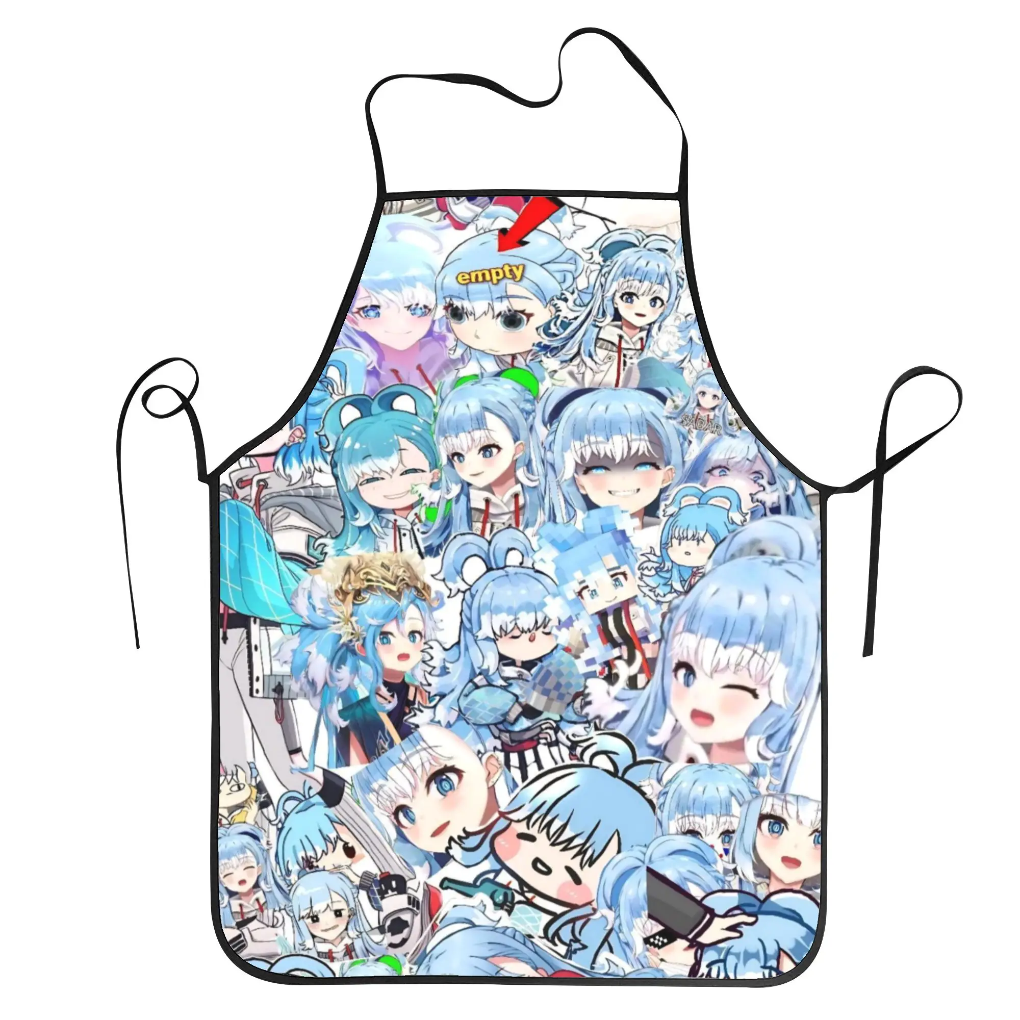 

Фартук Gura Gawr Music Games для кулинарии и маникюра, милые кухонные аксессуары, домашние фартуки без карманов