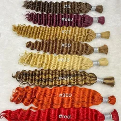 Extensiones de cabello humano sin procesar, mechones de cabello 100% ondulado profundo, trenzado sin trama, 18, 22, 26 y 30 pulgadas, venta al por mayor