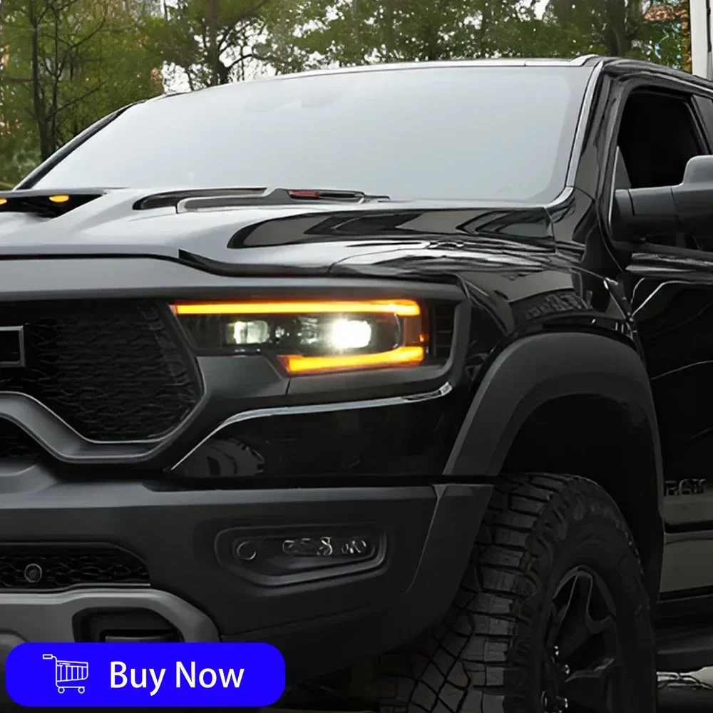 

Для Dodge RAM 1500 Tyrannosaurus Rex 2021-2024, обновленная сборка автомобильных фар, передние лампы автомобиля, светодиодные линзы проектора, аксессуары