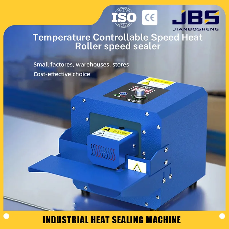 

JBS 220 В 50 Гц GLF-50 Термосварочная машина: 80-180 ℃ Промышленный контроль температуры, 300 Вт, роликовый уплотнитель скорости