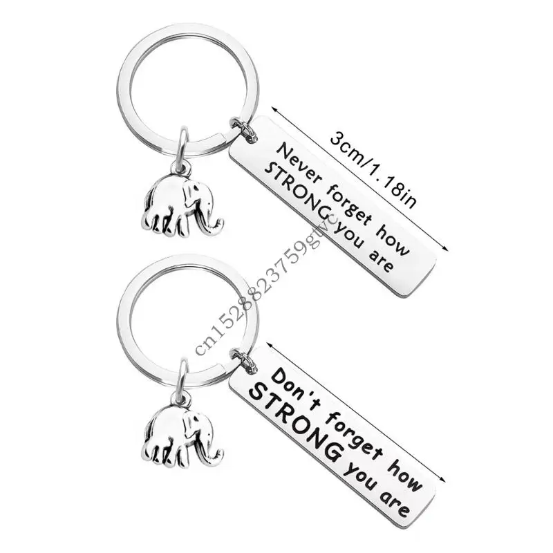 D0UF Metal Elephant Keychain يرمز إلى حكمة القوة الهدية الملهمة لدافع الشجاعة الديكور