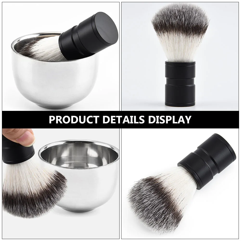 

2Pcs Shaving Kit Beard Brush Set Men Tool Metal Soap Bowl Bristle Grooming Retro Stylish Comfortable H Practical Design Easy