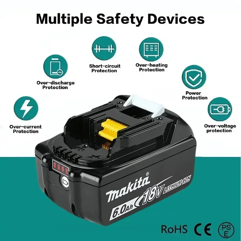 BL1850B Makita Original high-performance 18V 6Ah/5Ah/3Ah/ li-ion battery for Makita 18V LXT brushless power tools DDF487 DTD156