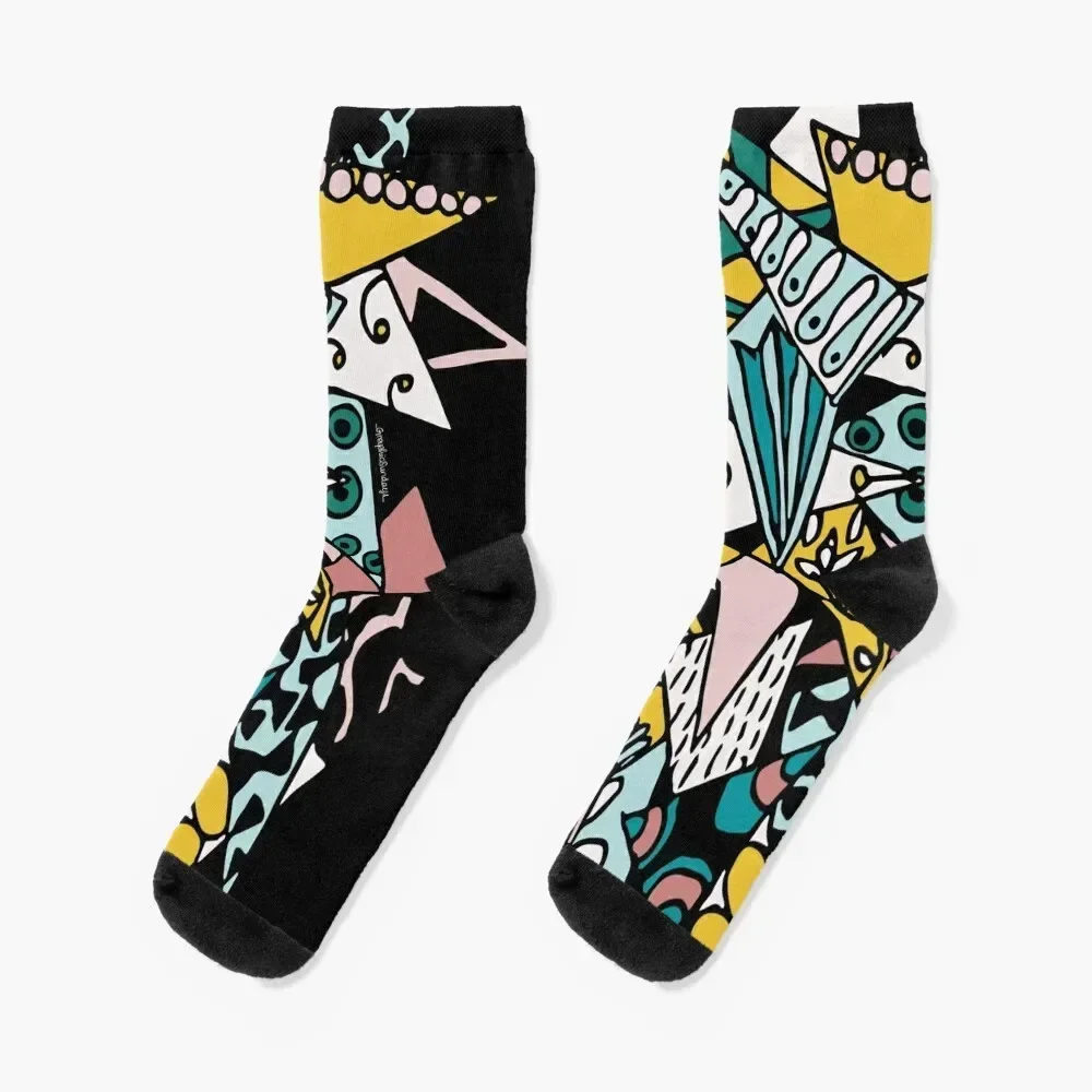 Colorful floral triangles abstract cool pattern Socks valentine gift ideas ankle Socks For Man Women's