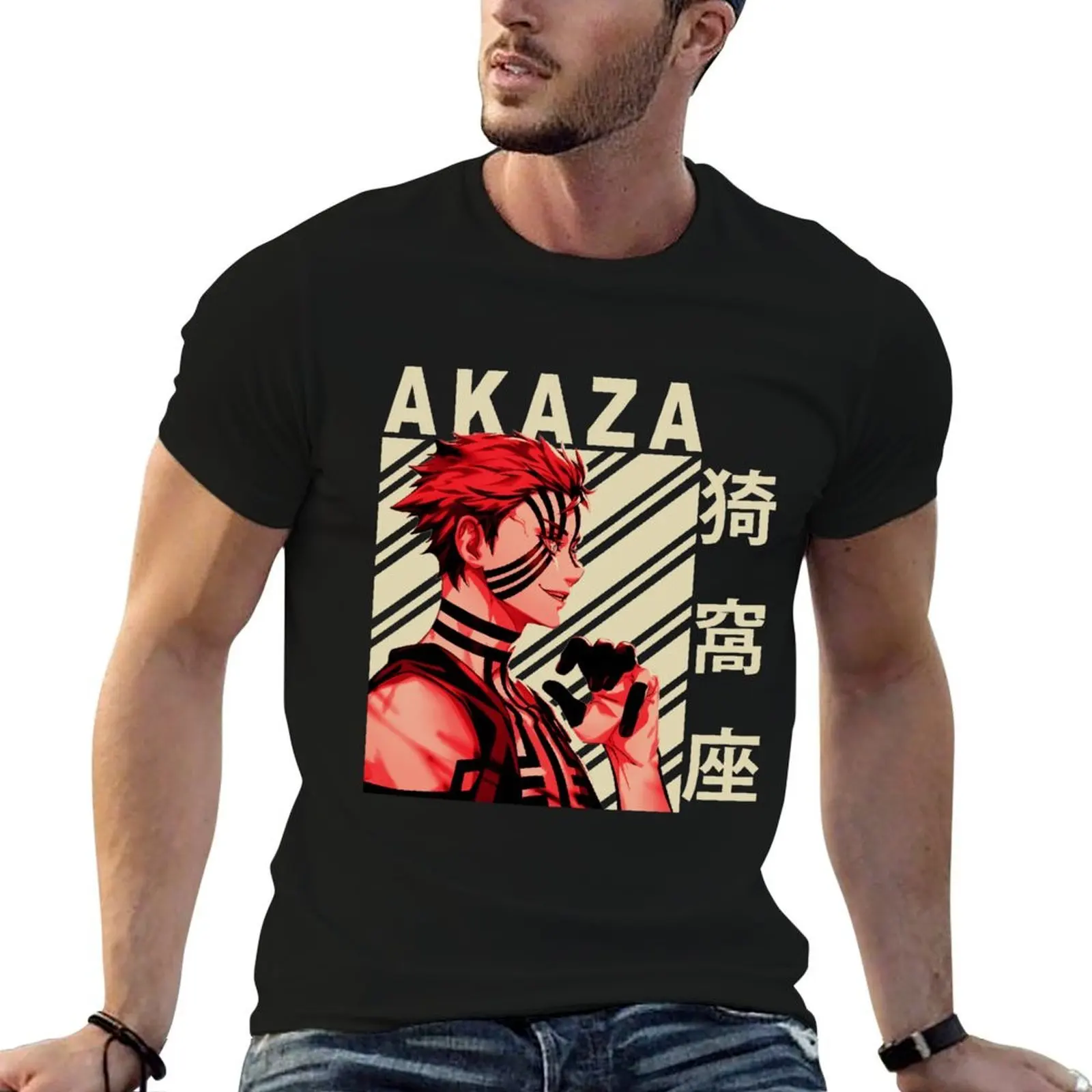 

anime shirts cotton man Akaza man man funny shirts for Vintage for Art T-Shirt shirts t t t for graphic