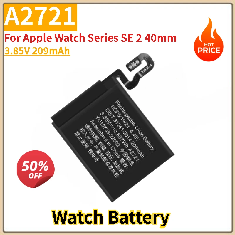 

Brand-New High Quality A2721 Battery 3.85V 209mAh For Apple Watch Series SE 2 40mm