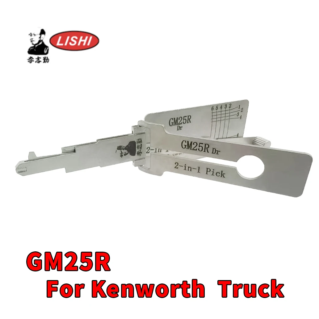 

GM25R lishi 2-в-1 для Kenworth, декодер грузовика, инструмент для отмычки замка, считывающий слесарный инструмент