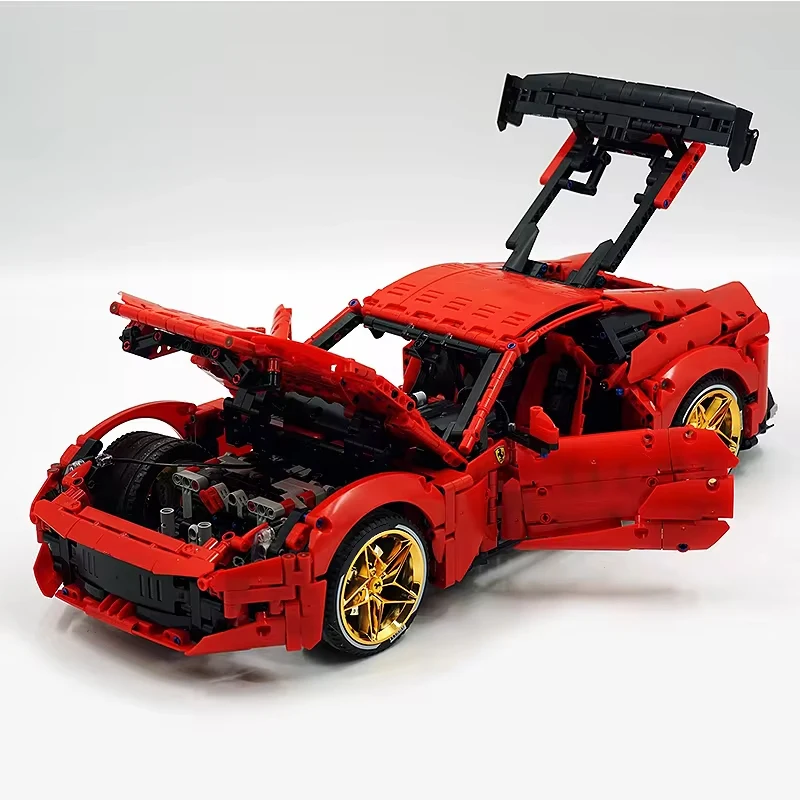 TGL T5044 Technical Red Super Sports Car Building Blocks MOC Racing Vehicle Bricks Puzzle Assembly Toy Christmas Gift For kids