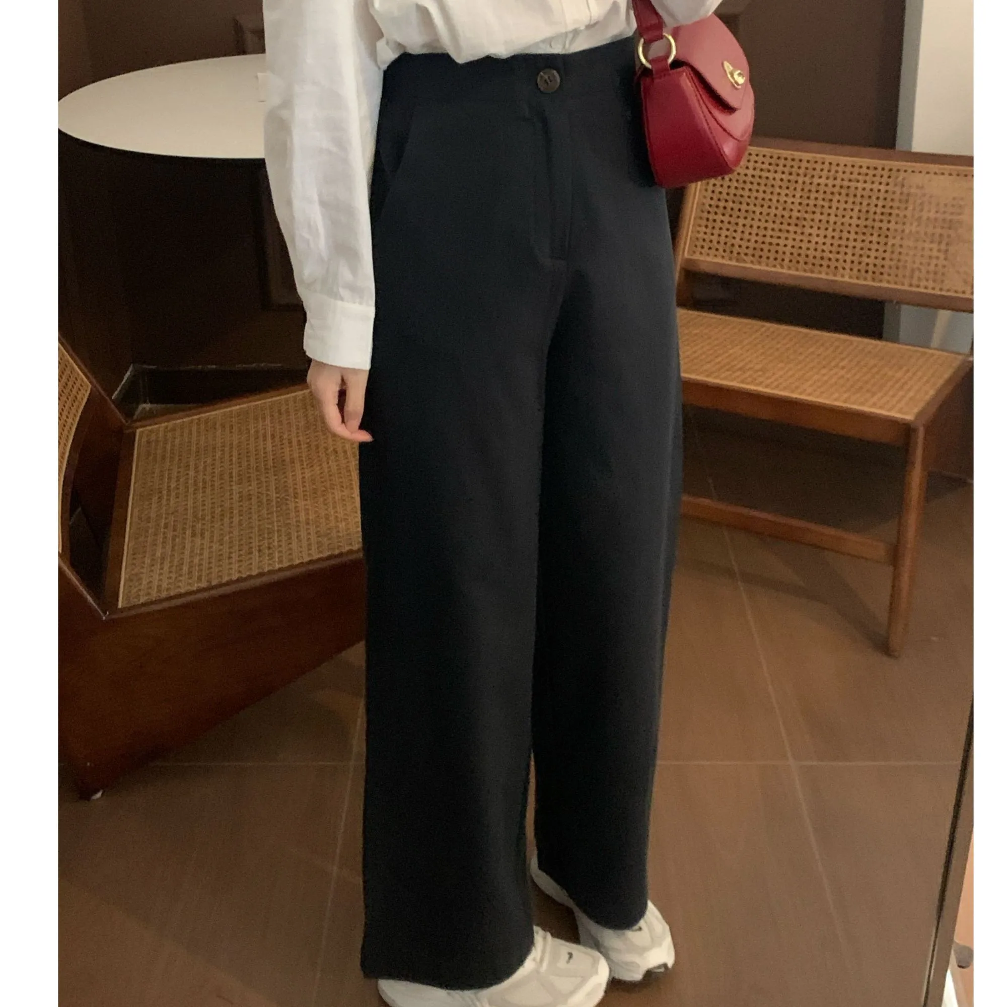 

Женские повседневные брюки с высокой талией и прямыми штанинами, модные универсальные брюки для отдыха Young South Country CX20023, премиум-класса