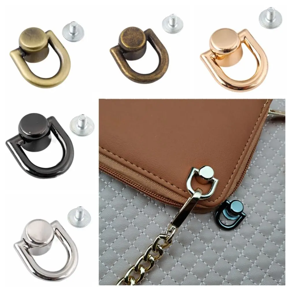 DIY Metal Bag Rivet Nail Buckle D Ring Tong Snap Metal Bag Rivet Nail Hook Hardware Accessorie Handbag Belt Traveling Bag