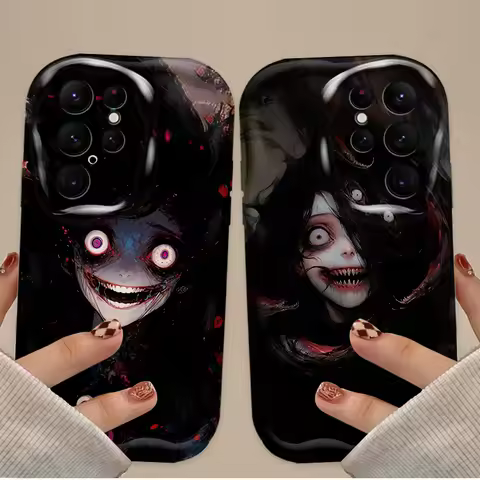 Terror Dark Female Ghost Soft Case For Samsung Galaxy S25 S24 Ultra S23 S22 S21 Plus FE A56 A36 A26 A16 A06 A15 A25 A35 A55 5G