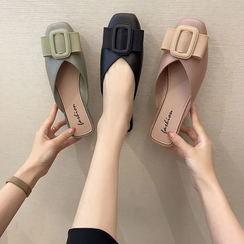 

Women's Half Slippers New Summer Fashion Sandals and Slippers Small Fragrance Muller Shoes Trendy Shoes Zapatos Para Mujer