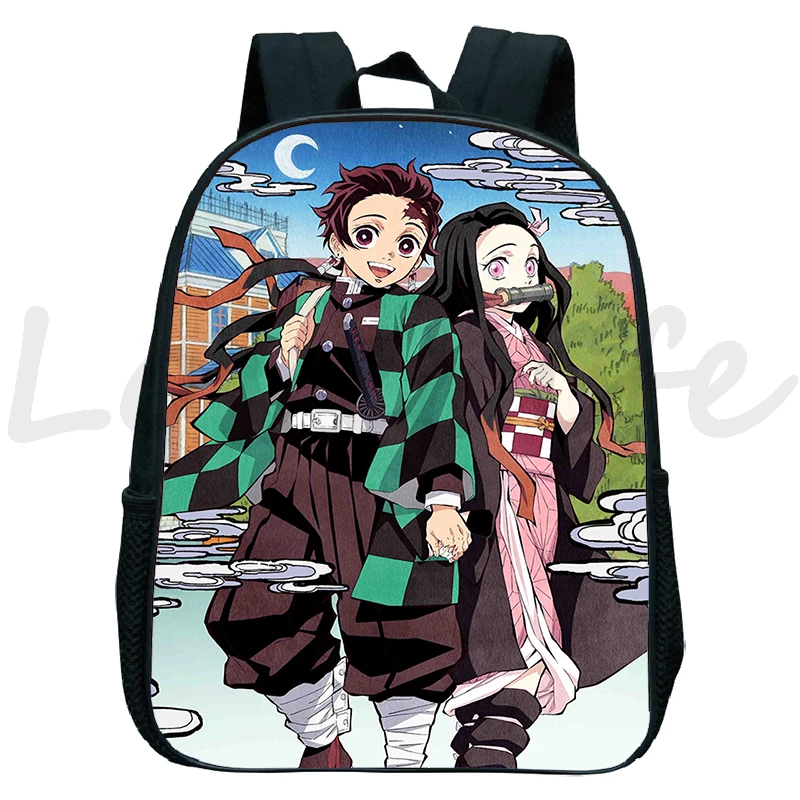 Demon Slayer:Kimetsu No Yaiba zaino borse da scuola per bambini Nezuko Kochou Shinobu Anime Bagpacks Kindergarten Bookbag Mochila