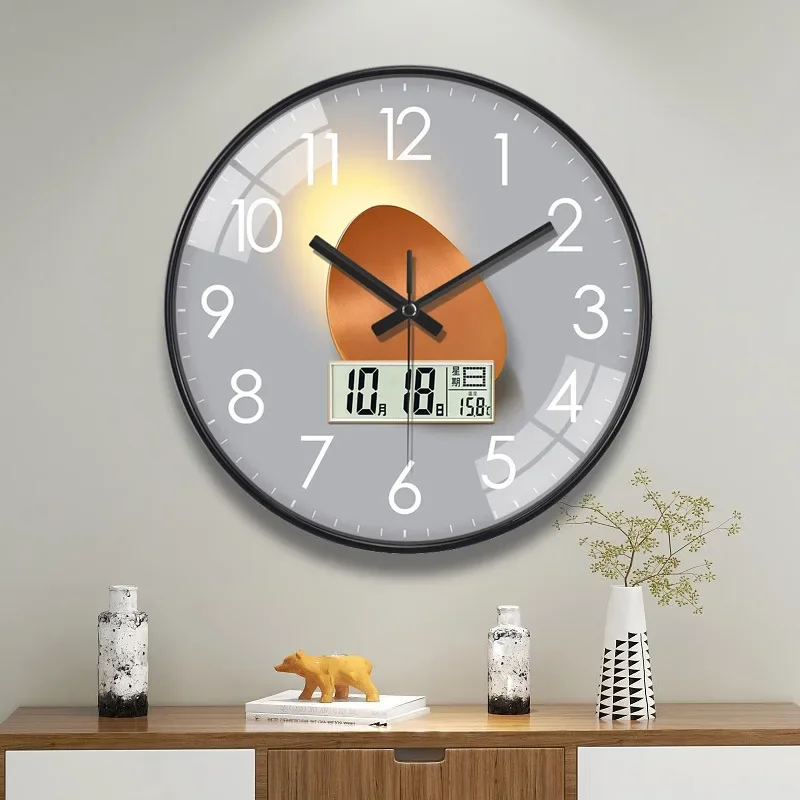 35C Fashion Luxury Simple Wall Clock Creative Date Week Clocks Home Living Room Bedroom Watch Wall Quartz Clock reloj de pared
