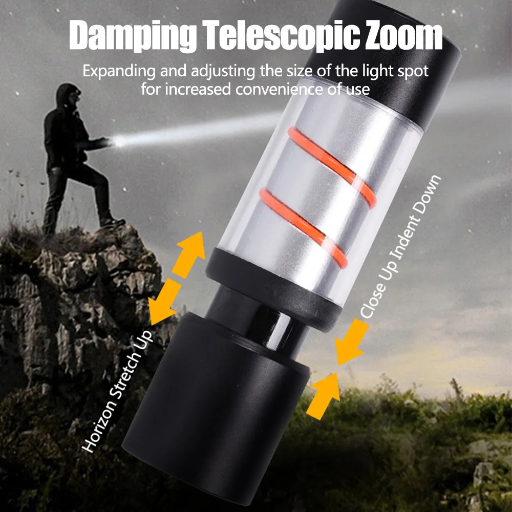 3W Mini XPE LED Flashlight USB Rechargeable Pocket Torch 3 Modes Zoom Outdoor Camping Portable Emergency Lantern With Battery